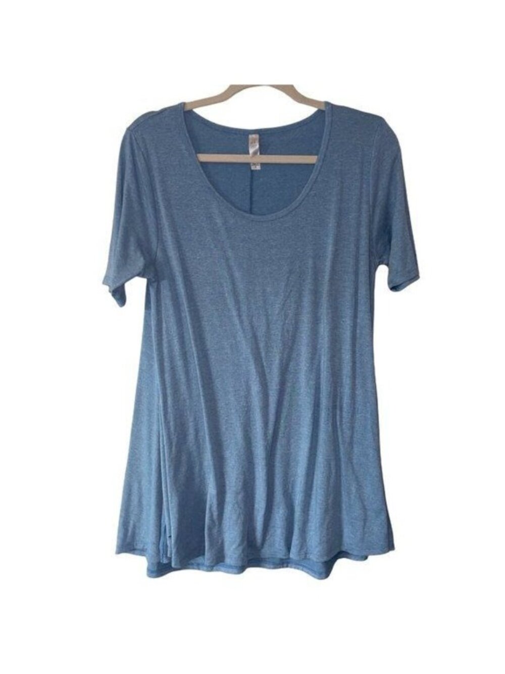 LuLaRoe Blue Heather Short Sleeve Tunic Shirt Womens Size S